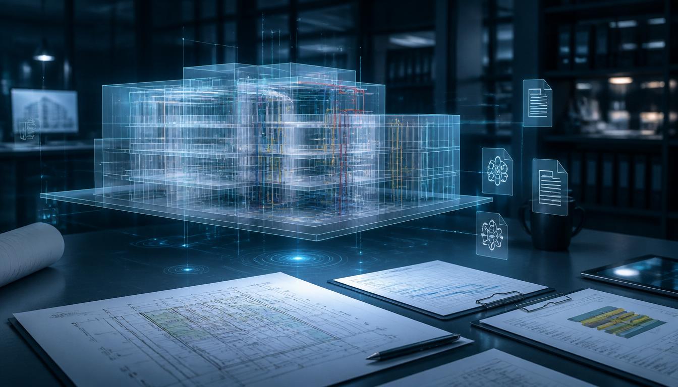 Modelo BIM 3D com clash detection em escritório de engenharia